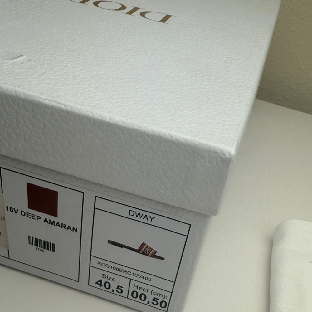 Dior Dway Slides Sz 40.5 Logo Strap Slide Sandals Deep Amaran/ Burgundy - Picture 7 of 7